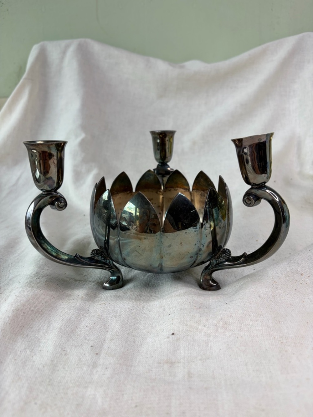 Reed & Barton Silver-Plated Bowl with Blue Label